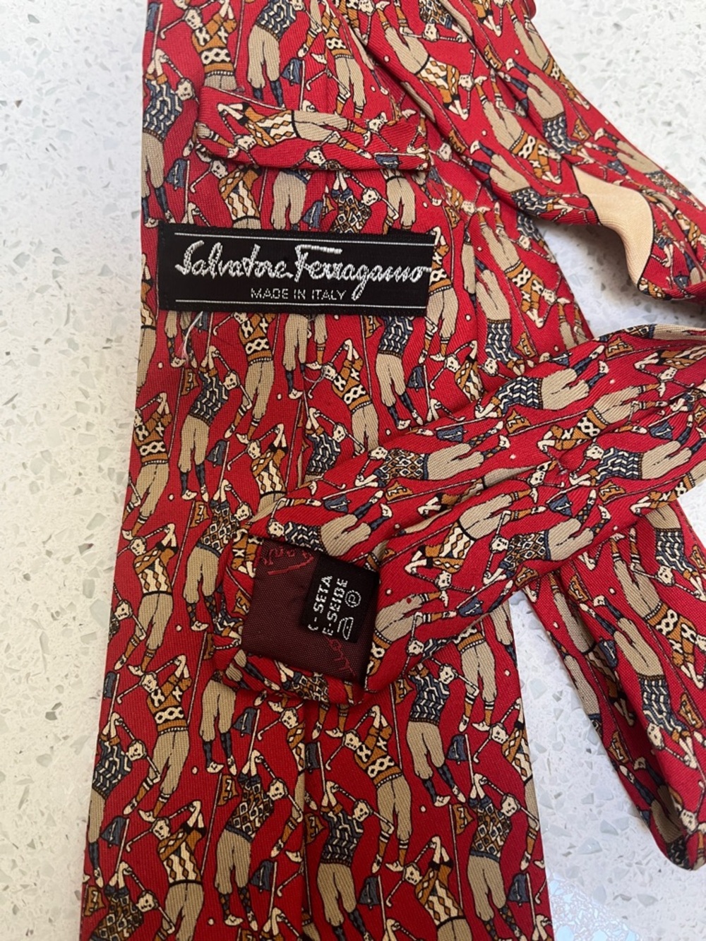 Ferragamo Tie with Golfers